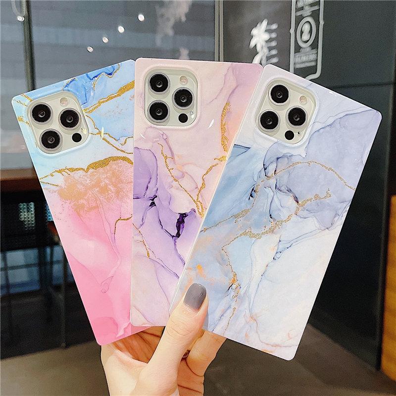 Gradient Marble Texture Phone Case For Iphone 12 11 13 Pro Max Xr Xs Max X 7 8 Plus 12 Pro 11 Shockproof Hard Bumper Back Cover