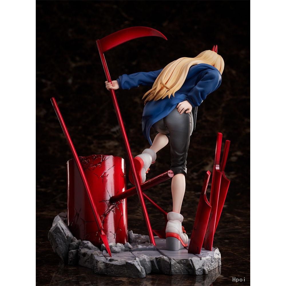 17CM Anime CHAINSAW MAN Figure POWER Cool Bent Over Scene Desktop Model Toys Gifts Collection Decoration Ornaments PVC