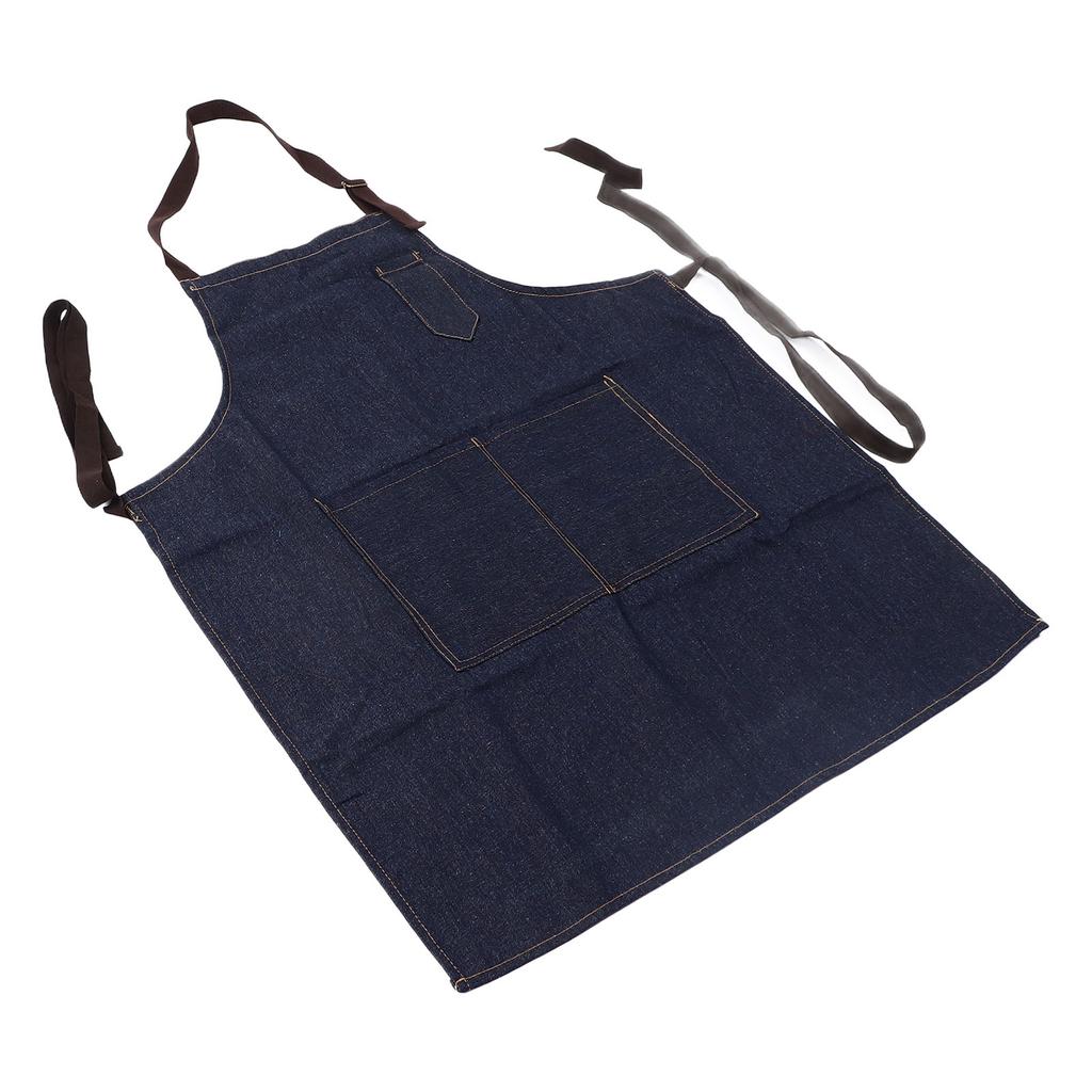 Denim Apron Abrasion Resistant Washable Chef Apron Adjustable Stylish Kitchen Apron for Cooking