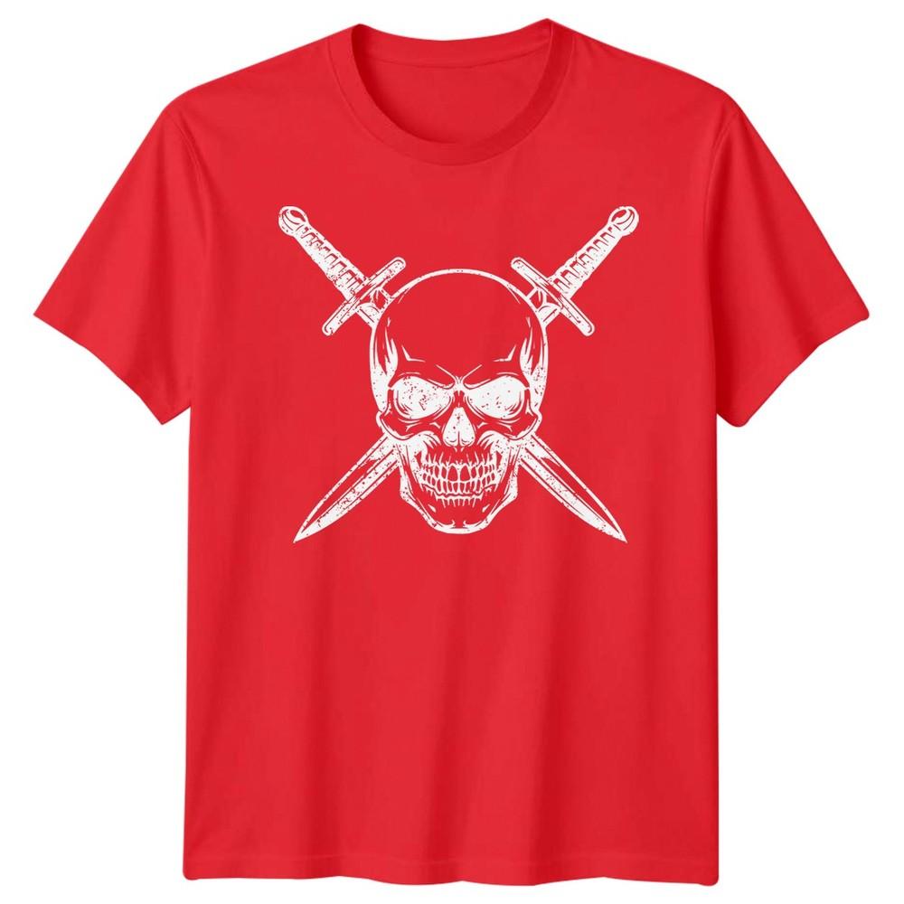 Skull Art Fantasy Unisexs TShirt Crossed Swords Graphic