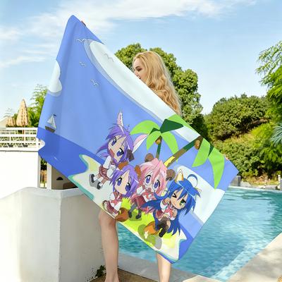 Anime Lucky Star Towel Beach Towels Yoga Gym Lightweight Portable For Swimming Shower Travel Sports Accessories Sandproof
