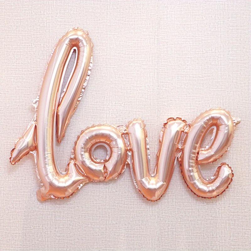 

Цільна повітряна куля з фольги Love, День Святого Валентина, День народження, Весілля, Ювілей, Пропозиція заручин, Прикраса атмосфери, Приладдя для вечірки рожевий колір золота