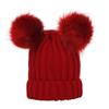 Faux Fur Ball Infant Beanie Plush Mother Kids Pullover Cap Soft Baby Knitted Hat  Boys