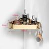 Gold bathroom tripod 304 stainless steel bathroom wall hanging corner storage rack toilet corner storage basket bathroom  shelf