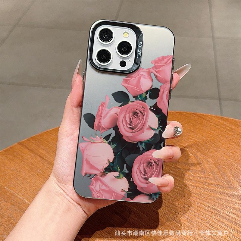 Pink Rose Flower for iPhone Case 16ProMax Apple 11/12/13/14/15 Phone Case