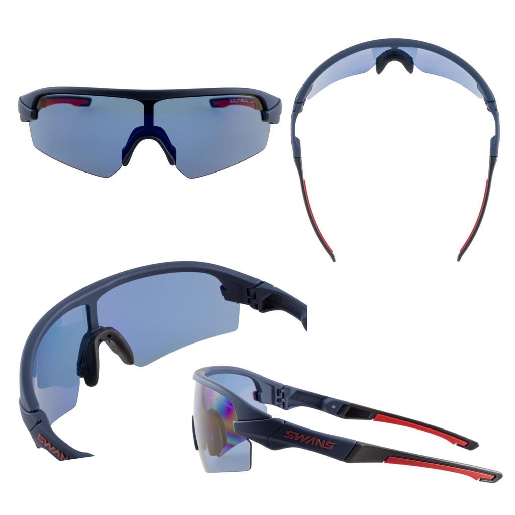 SWANS STRIX Sports Sunglasses DNAV Made in Japan Polarized Lenses Matte Dark Ultra Ice Blue D.A. AMZ-STX DA-0167 Navy/Polarized (Double-Sided