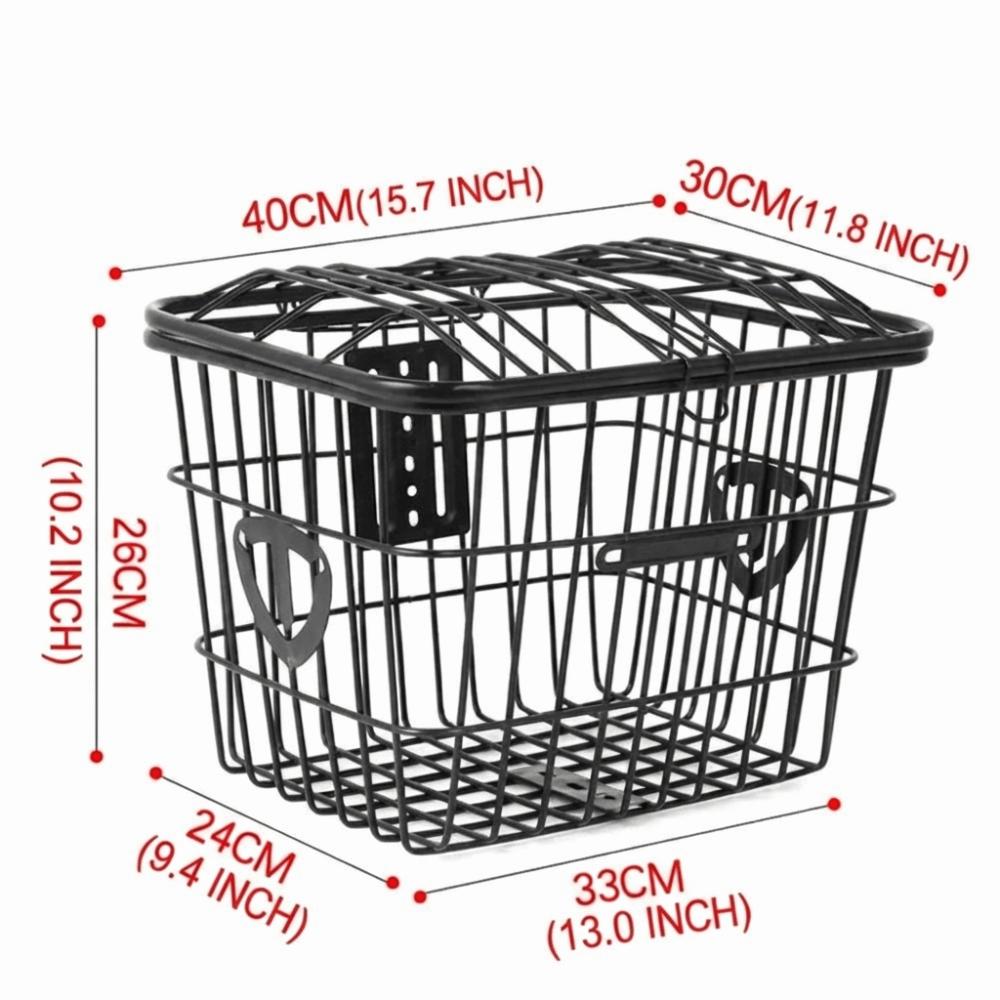 Metal Material Electric Bike Basket Durable Metal Pet Carrier Basket Standard Bicycles