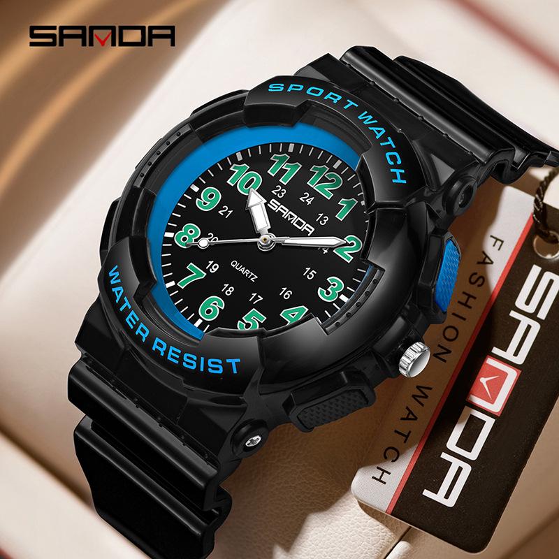 SANDA Korean Style Teen Quartz Waterproof Wristwatch - Fashionable & Versatile