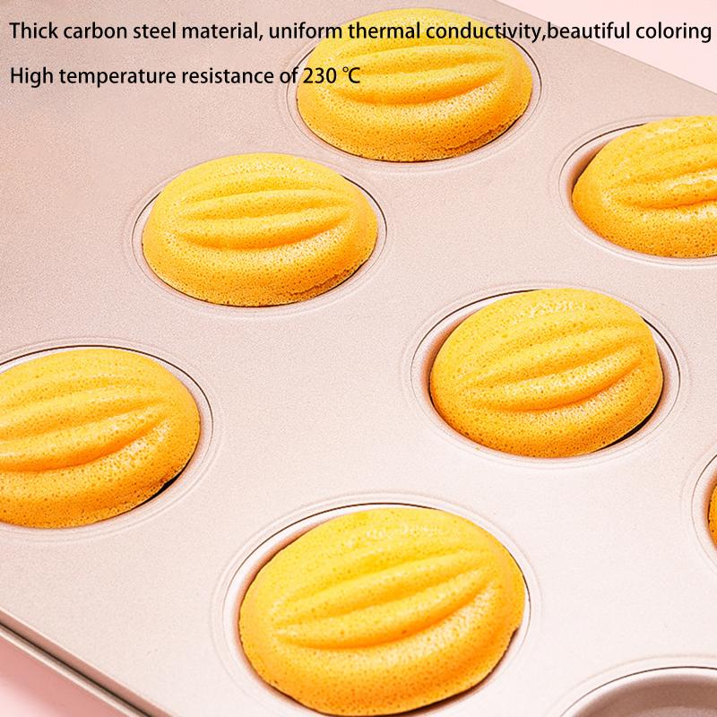 Cake Mold Carbon Steel 6 9 12 Cavities Nonstick Baking Pan Bread Tray for Professional Home Kitchen Use