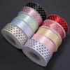 Fadeless Polka Dot Satin Ribbon 25mm 25 Yards Per Lot Reusable DIY Craft Material for Hair Bow Making Wedding Decor