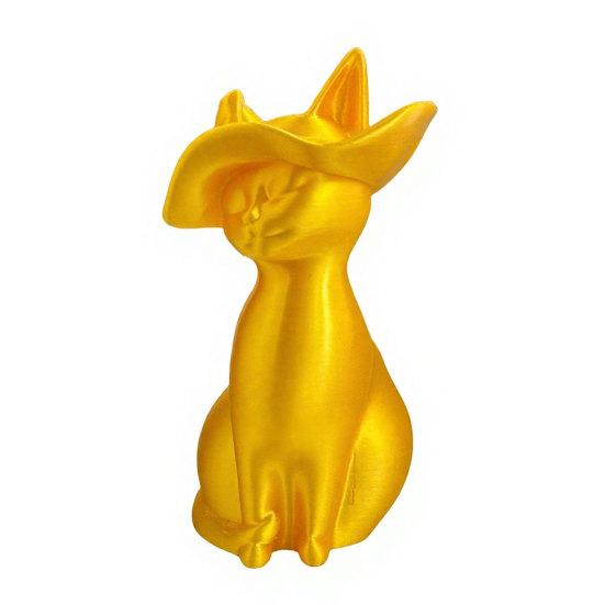 3D Printed Cat Figurine Elegant Cat Minimalist Modern Sculpture