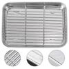 Food-Grade Baking Pan with Rack Removable Draining Oil Pan Steaming Cooling Racks  Household