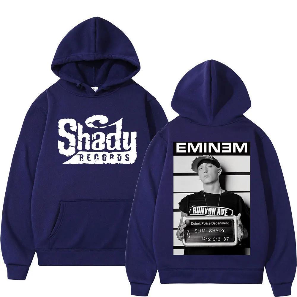 European and American Men's Hooded Sweatshirt Rapper Eminem Print Adult Outdoor Street Casual Warm Long-sleeved Sweatshirt