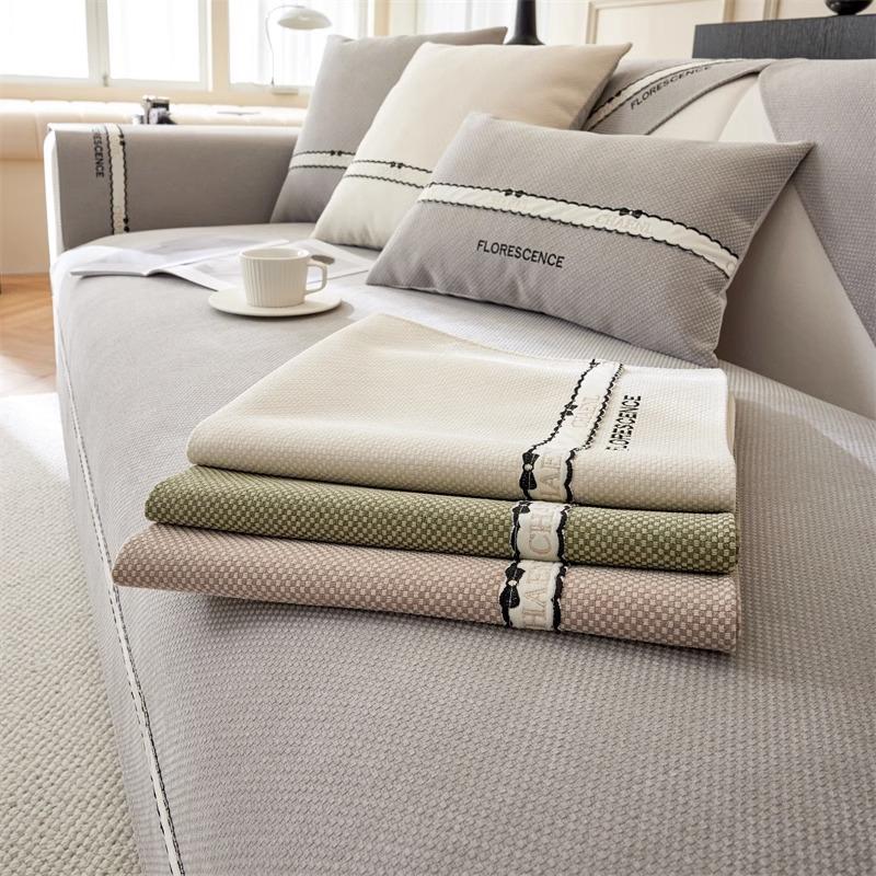 Chenille Sofa Cushion French Four Seasons Universal Non-Slip Sofa Cover Cloth Cover Cover Dustproof High Grade Gray Cushion