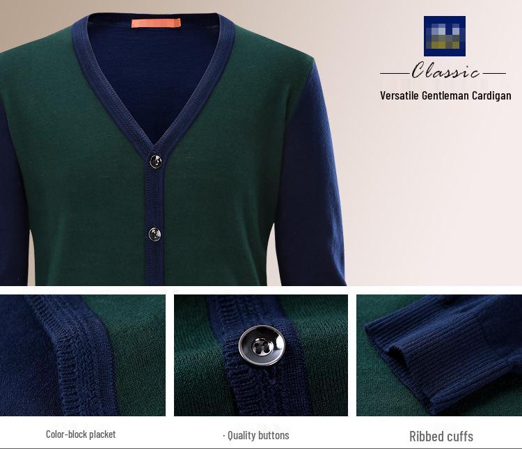 Goldbergh Men's Autumn Red Color Block Cardigan Sweater