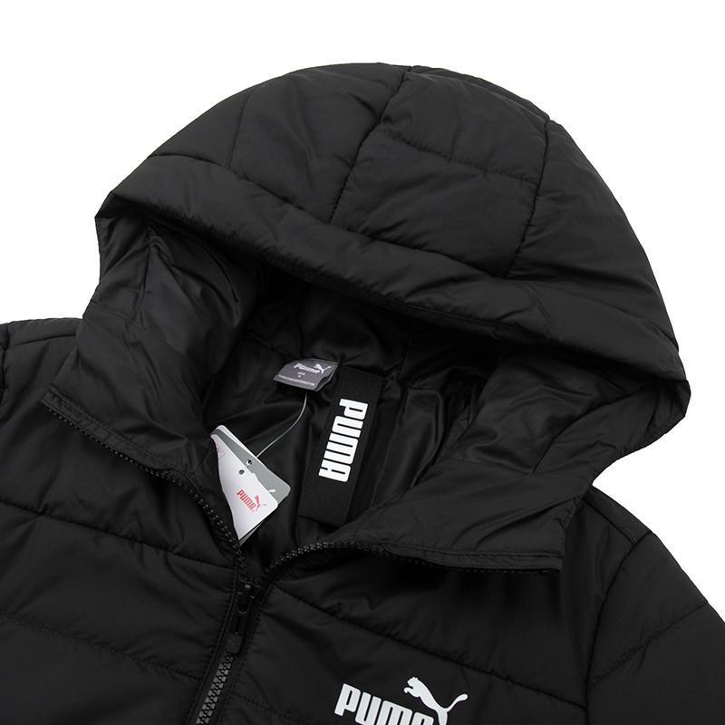 PUMA Solid Color Windproof Warm Hooded Jacket Padded Coat Women's Black