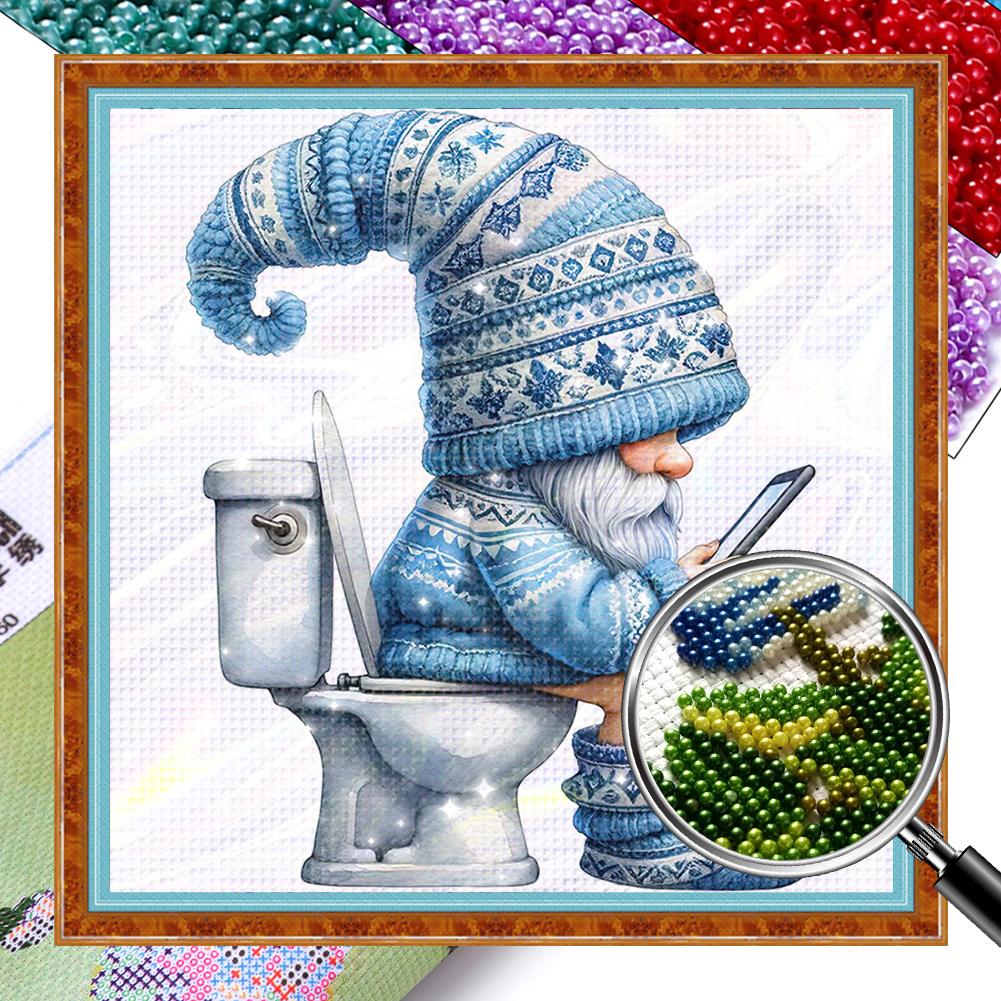 Full Embroidery Beads Printed 11CT Gnome Cross Stitch Kit Home Art Decor