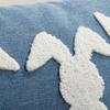 Embroidered Throw Pillow Cover Rectangular Waist Cushion Cover Easter Bunny Pillowcase  Sofa