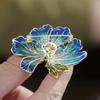 Delicate Women's Peony Brooch Pin with Enamel Finish and Pearls Accent Adds Elegant Charm to Any Stylish Look Styles