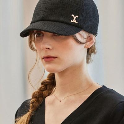 VARZAR VA Curved Stud Tweed Ball Cap Black