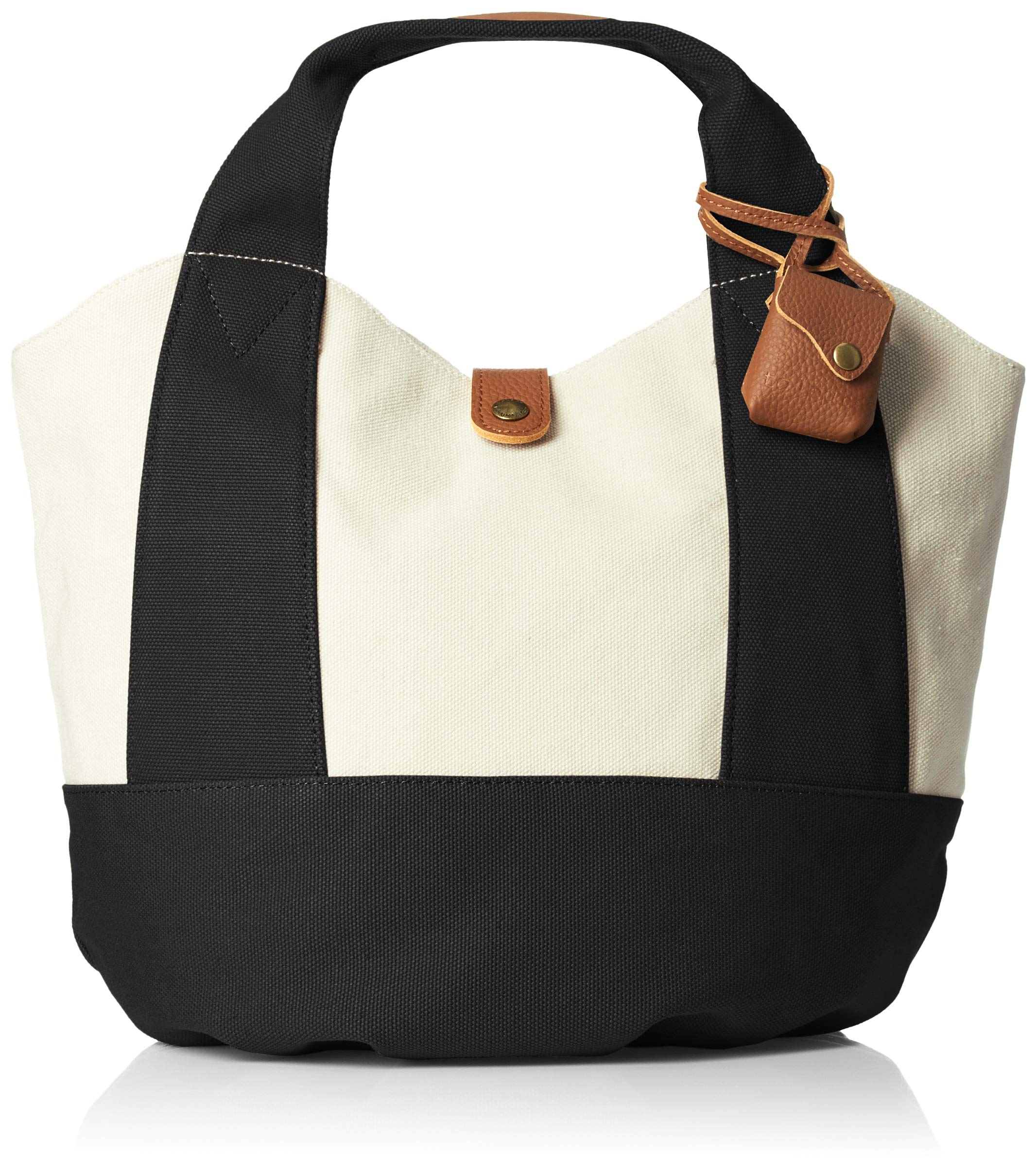 

Tote black [Tora] bag, canvas/cow leather, women s, чорний