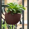 Hanging  Plastic Woven Rattan Vase Baskets Wall Mount Basket Handmade Wicker Flower Pot Flower Planter Cachepot Home Vine Pots