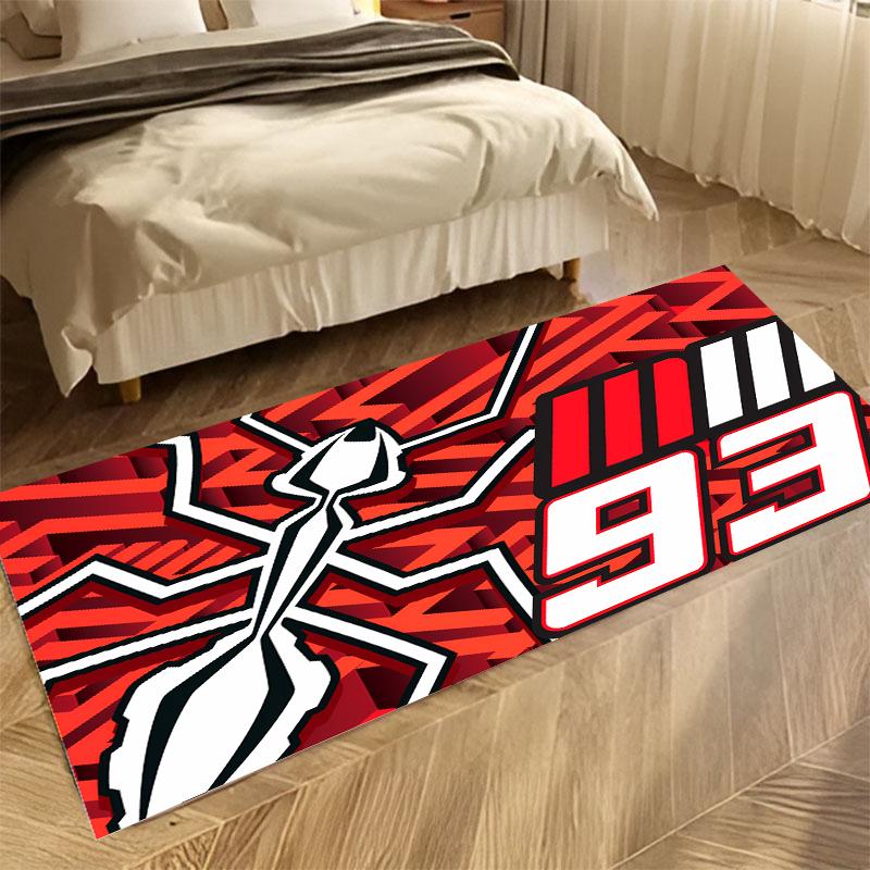 93 Racing Motorcycle Parking Carpet Polyester Racing Moto Carpets Anti-slip Mat Bedside Hallway Rugs Display Mat Parking