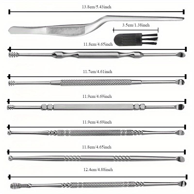 Stainless Steel Ear Pick Set 8PCS Ear Cleaner Kit Spiral Spring Earwax Remover Tweezers Ear Cleaning Tool