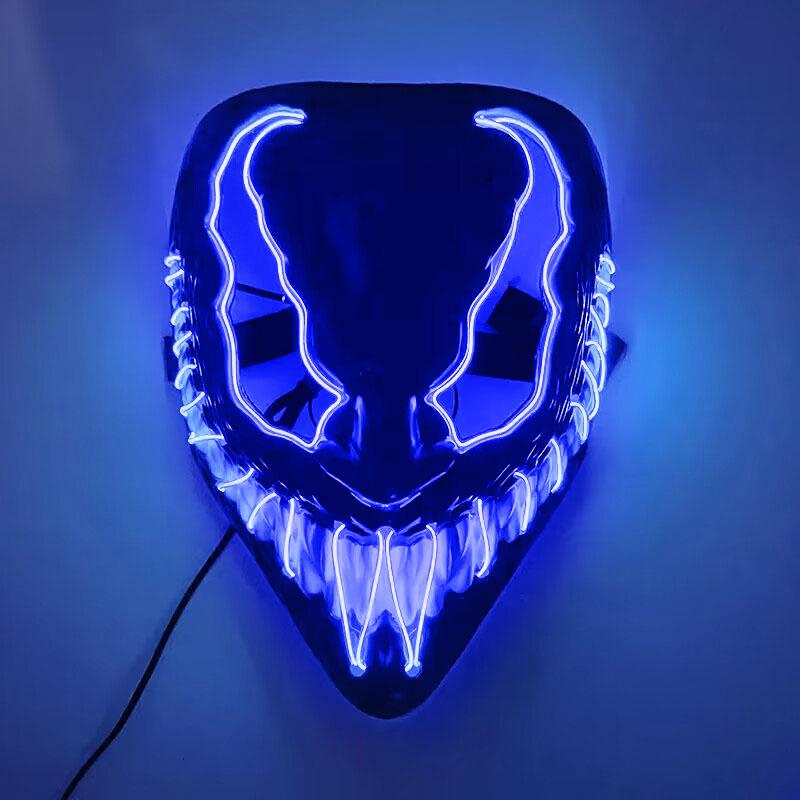 New Personalized Creative Halloween Led Glow Neon Terror Fluorescent Mask Mask