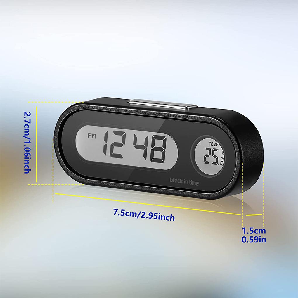 Car Interior Digital Clock Vehicle Accessories Universal Battery-powered Multifunctional Dash Mount Clocks Accessory