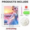 Blue Rose Sunset Elsa Pearl-Inlaid Frameless Art | Handmade Pearl Craft, Blue Rose Theme, for Soft Dreamy Home Decor & Gift Option