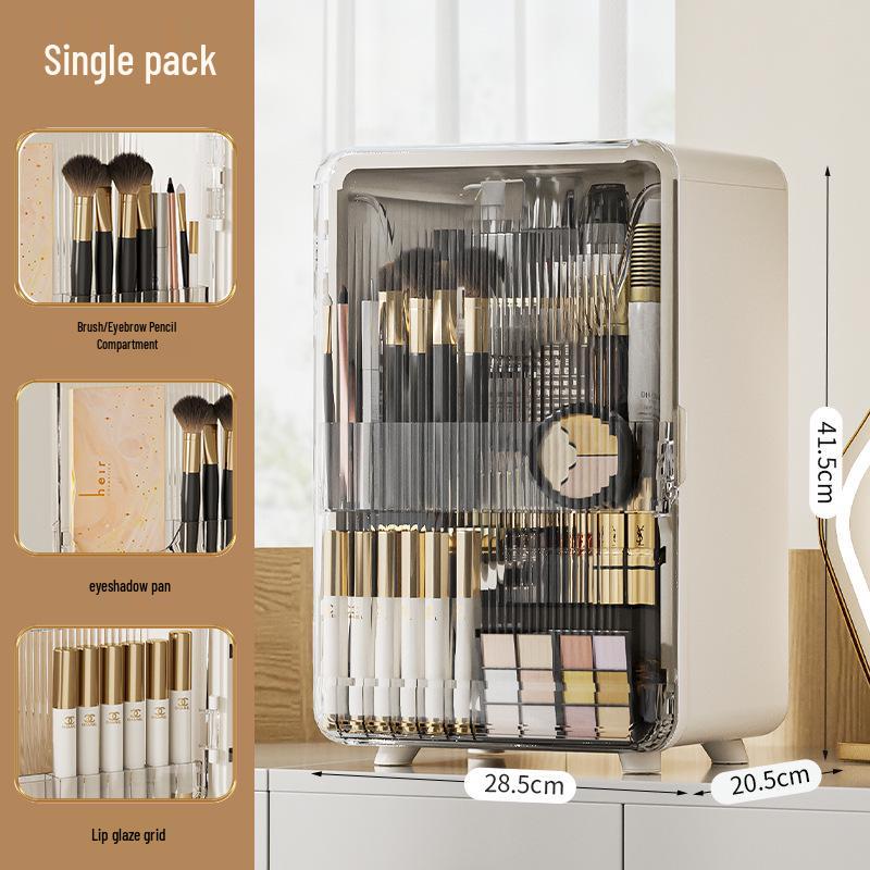 High-Capacity Dustproof Makeup Organizer for Skincare & Lipstick Storage