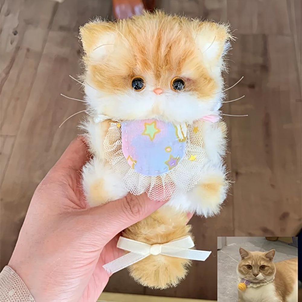 Handmade Twisty Stick Little Cat Pendant Plush Twist Bar Kitten Doll Toy DIY Material Package