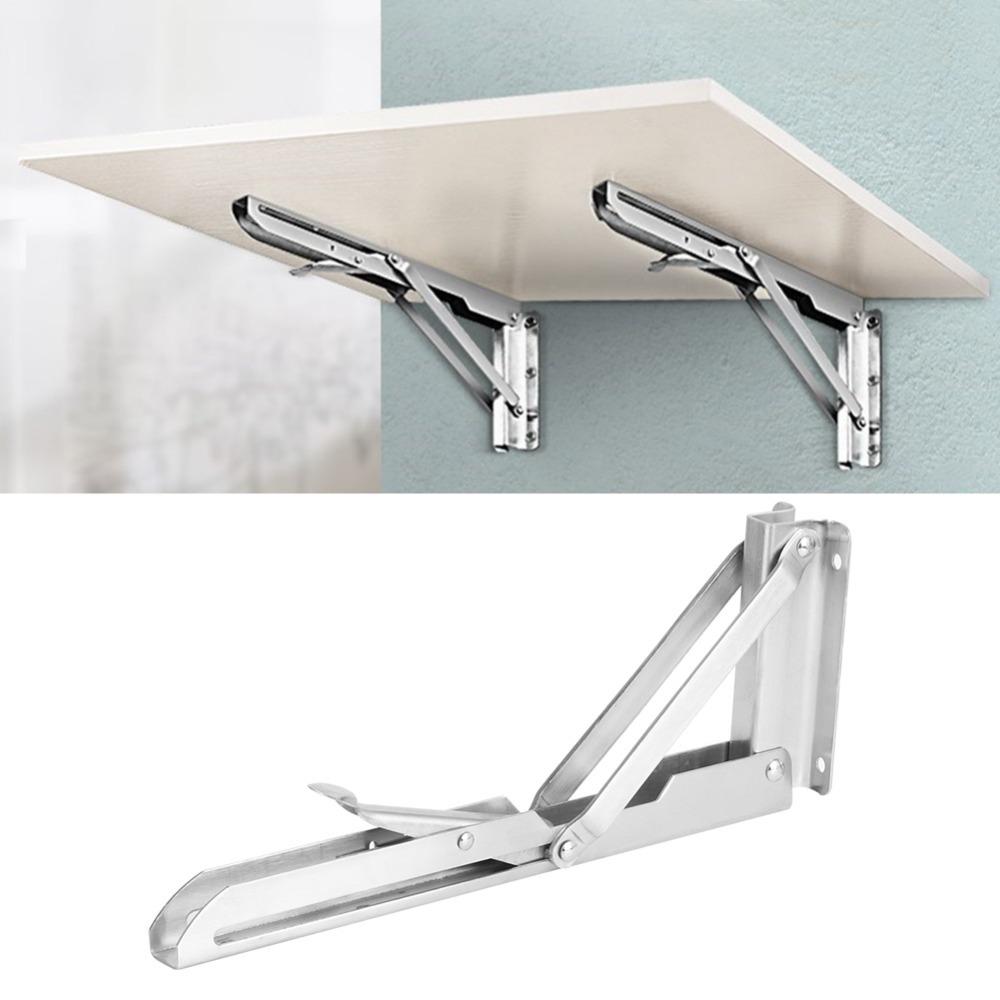 10in Folding Bracket Stainless Steel Triangular Bracket Heavy Storage Rack Bracket  Garage