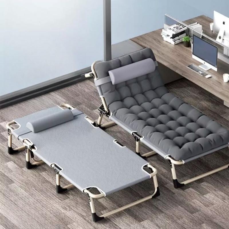 Folding Single Bed Portable Home Office Outdoor Nap Cot Multifunction Recliner Lightweight Easy Storage