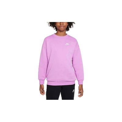 Nike Sportbekleidung Club Fleece Uni Logo Bestickt Pullover Kinder Oberteile Helllila FD2923532