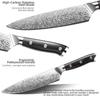 Professional Japanese Knives High Quality Damascus Steel Textured Kitchen Knives Sharp Meat Cutting Knives Chefs Santoku Knives