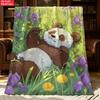 Lovely Panda Family Blanket Soft Plush Green Nature Throw Blanket for Bed Couch Sofa Luxury Air Conditioning Nap Quilt Gift