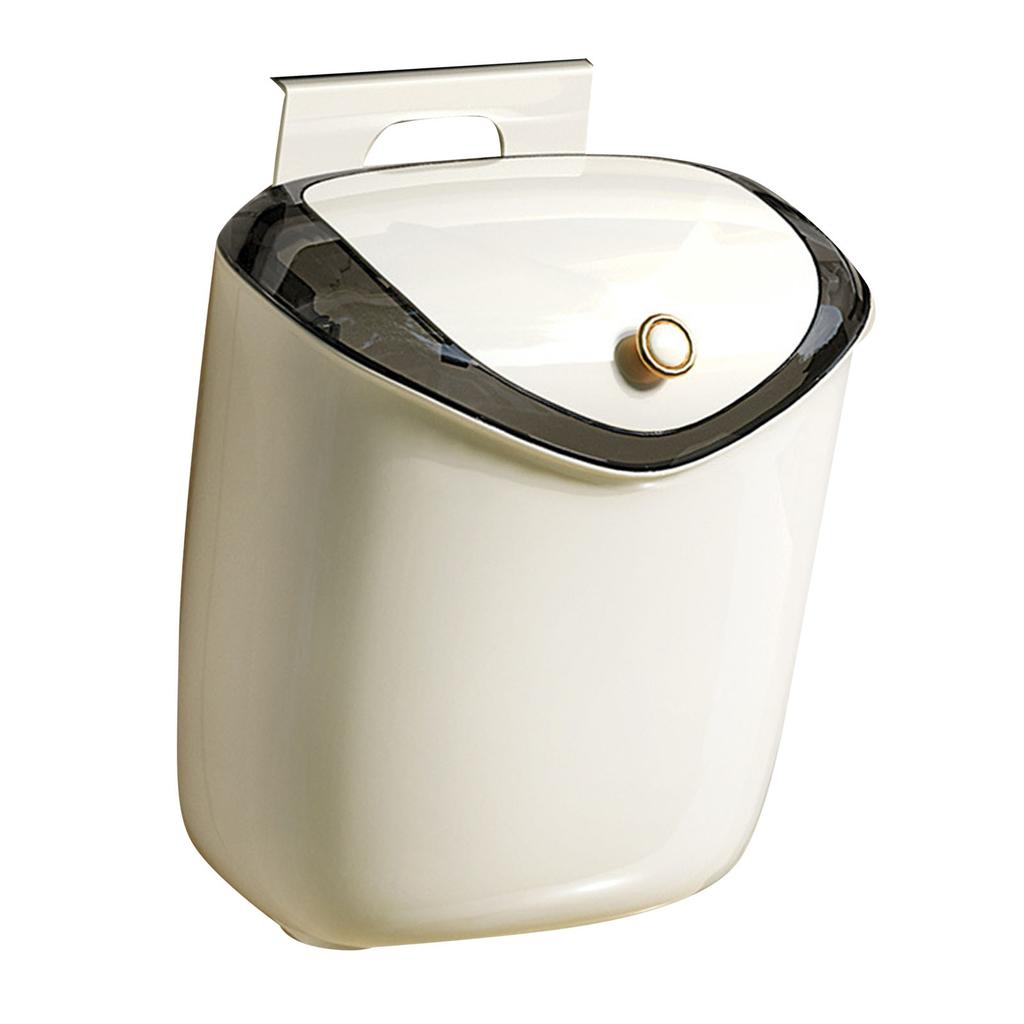 Hanging Small Trash Can Wall Mounted Punch Kitchen Compost Bin with Lid for Counter Top Under Sink Bathroom Living Room