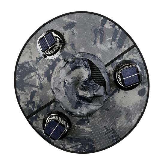 Wide-Brimmed Fan Hat with Solar USB Dual Fans Powered