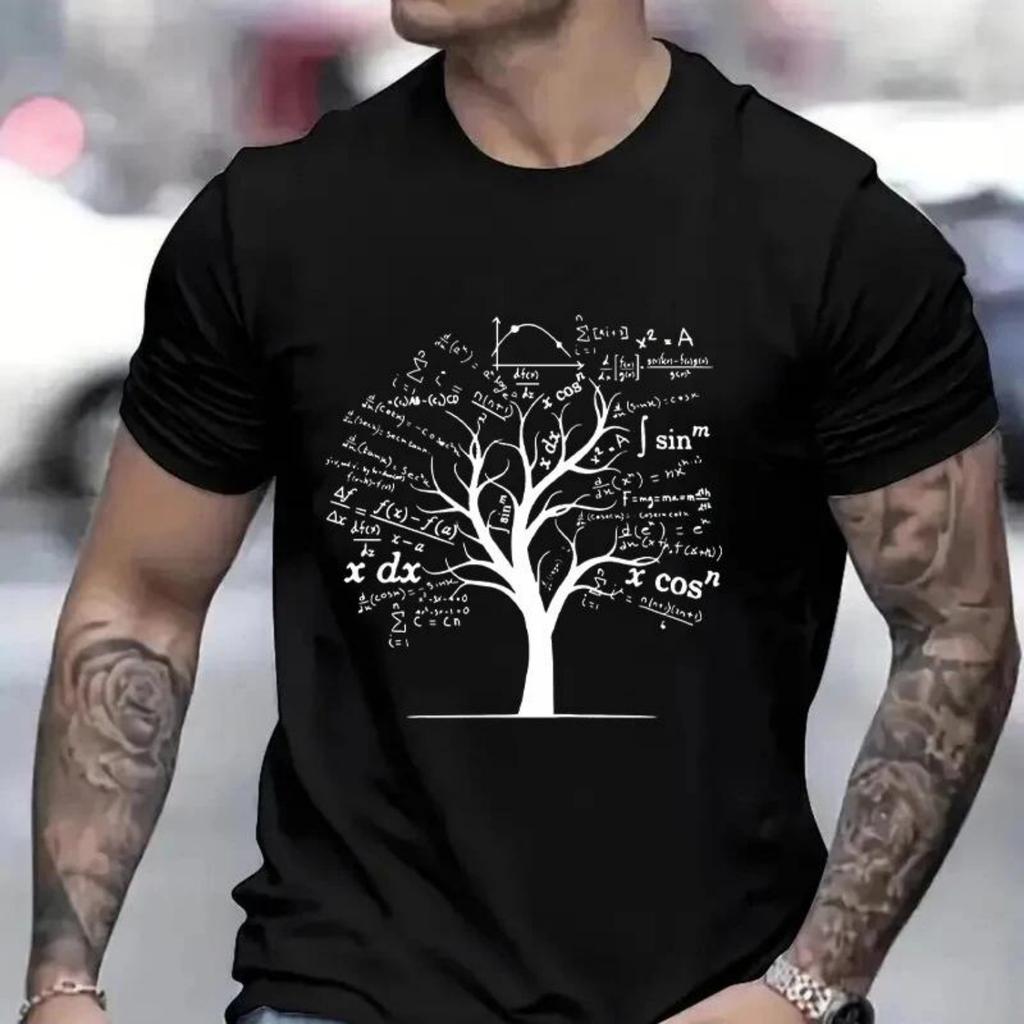 T-shirt da uomo Calcolo Algebra Albero Insegnante di Matematica Geek Magliette Grafiche Streetwear Abbigliamento Oversize da Uomo T-shirt a Maniche Corte
