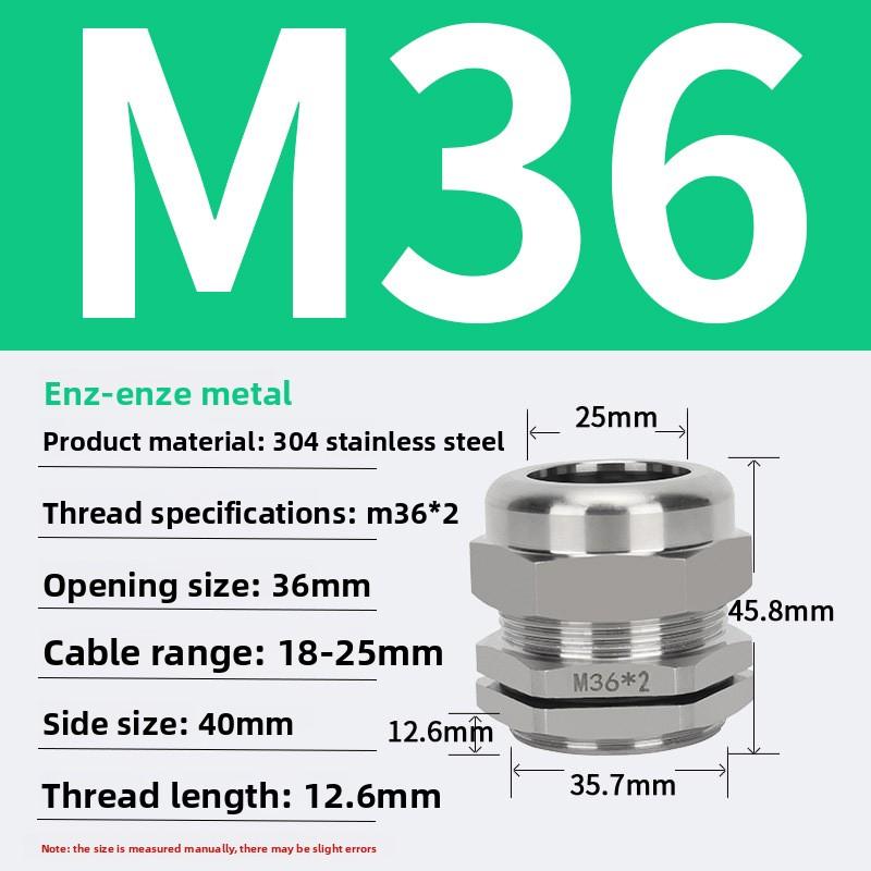 1Pcs Waterproof Cable Gland 304 Stainless Steel Glands IP68 PG7 PG9 M12 M16 Metal Joint PG13.5 M20*1.5 Cable Fixing Seal Joint