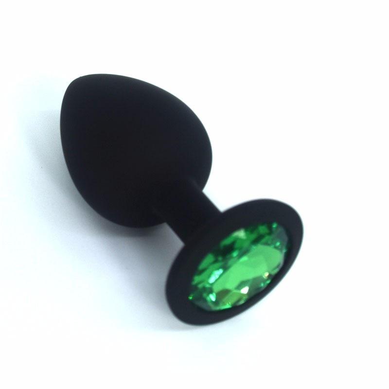 Silicone Butt Plug with Crystal Jewelry Smooth Touch Anal Plug No Vibrator Anal Sex Toys for Adult