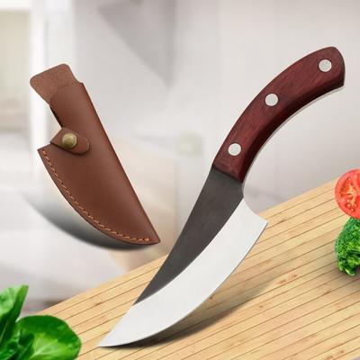 5.5 Inch Butcher Knife Handmade Forged Chef Cooking Kitchen Knives BBQ Tool Gift Leather Sheath