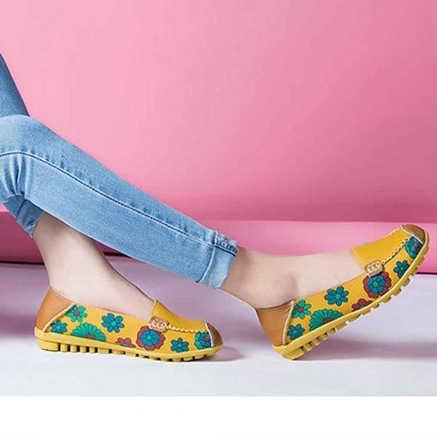 Elegant Women Leather Shoes Loafers Soft Leisure Flats Female Casual Shoes Size 36-44