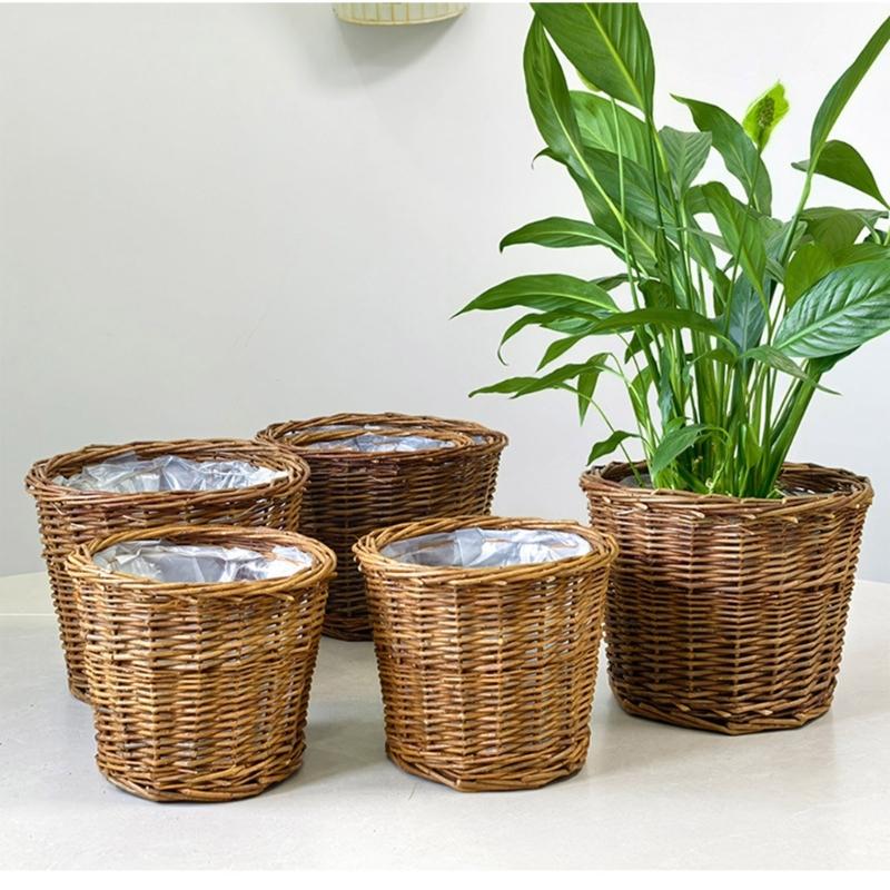 Permanentl Woven Desk Accessory Basket Organic Design Ideal For Home Organization
