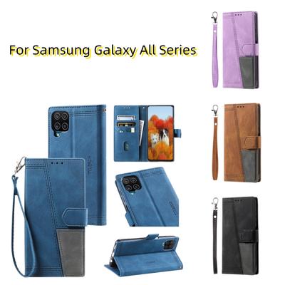 Para Samsung Galaxy Todas as Séries para Série A, Série J, Série S, Série Note Estilo Corda de Mão Design de Emenda PU Couro Flip Stand Capa de Telefone Carteira