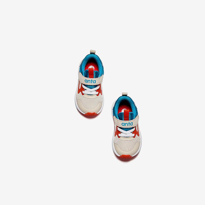 Anta Kids Mesh Comfortable Versatile Anti-Kick Shock-Absorbing Low-Top Walking Shoes Baby Shoes Light-Gray Blue A12440061-3