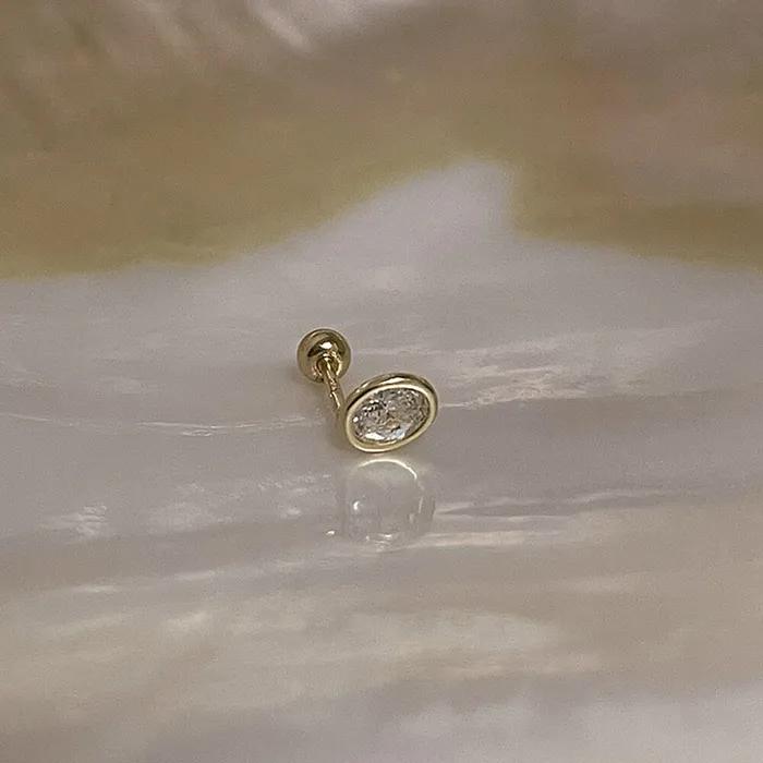14K Simple Oval Piercing