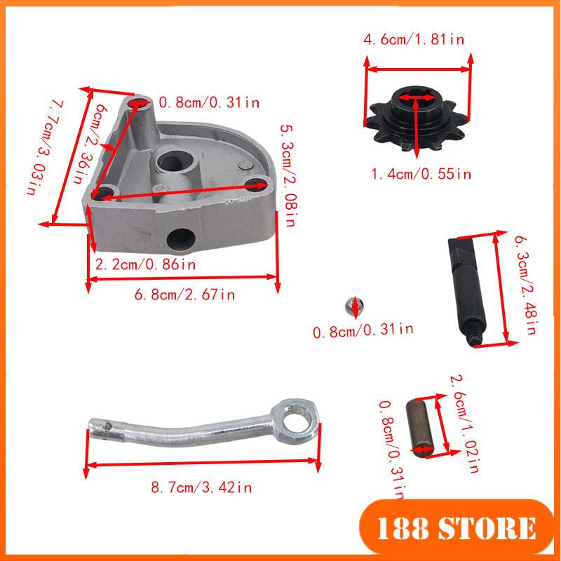 For 3 Holes Clutch Cover Clutch Arm Camshaft Nut Kit Fit 80cc Motorized Bicycle Accessories 10 Tooth Drive Sprocket